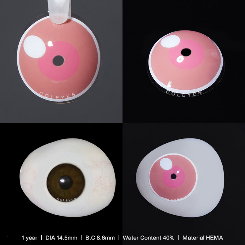 Coleyes Cloud Rim Pink Prescription Yearly Cosplay Cosplay Colored Contacts - image 5
