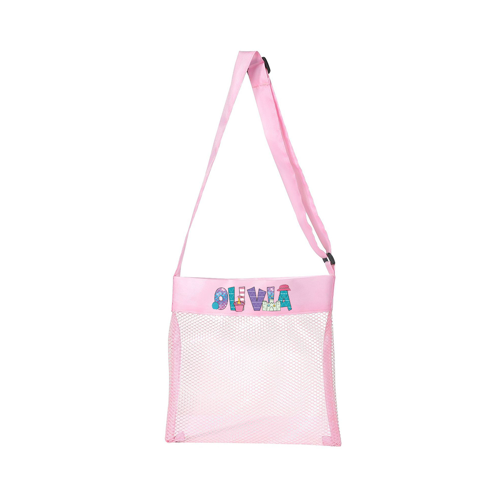Personalized Name Kid Lovely Mesh Beach Bag | KKBeach63 – KisssKids