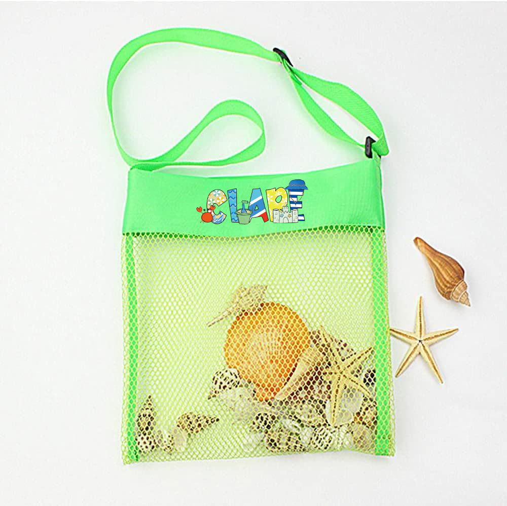 Personalized Name Kid Lovely Mesh Beach Bag | KKBeach63 – KisssKids