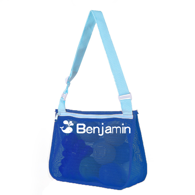 Personalized Seashell Zipper Mesh Beach Bag | KKBeach01 – KisssKids