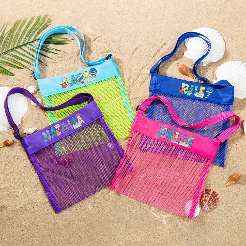 Personalized Name Kid Lovely Mesh Beach Bag | KKBeach63 – KisssKids