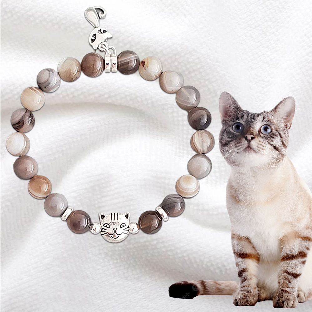 Siamese Cat Agate Memorial Bracelet | KKPet205 – KisssKids