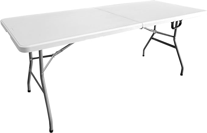 White folding table