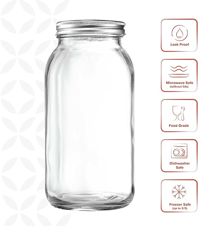 Wide mouthed glass Mason jar