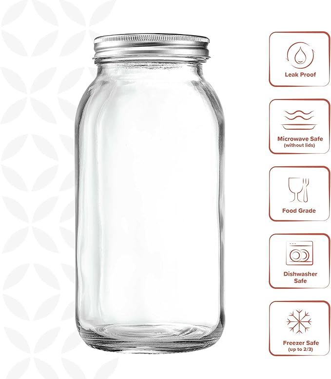 Wide mouthed glass Mason jar