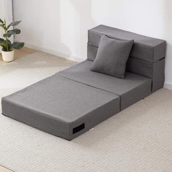 Folding sofa bed with pillow