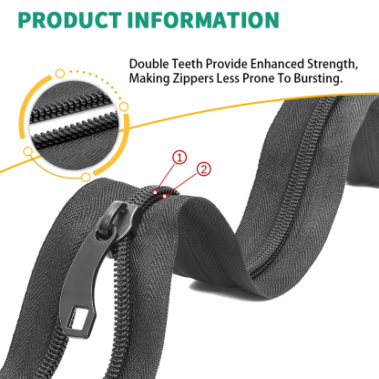 Factory Price Long Chain Nylon Anti-theft Zipper for Luggage customized safe Explosion-proof and vandalism double-layer zipper