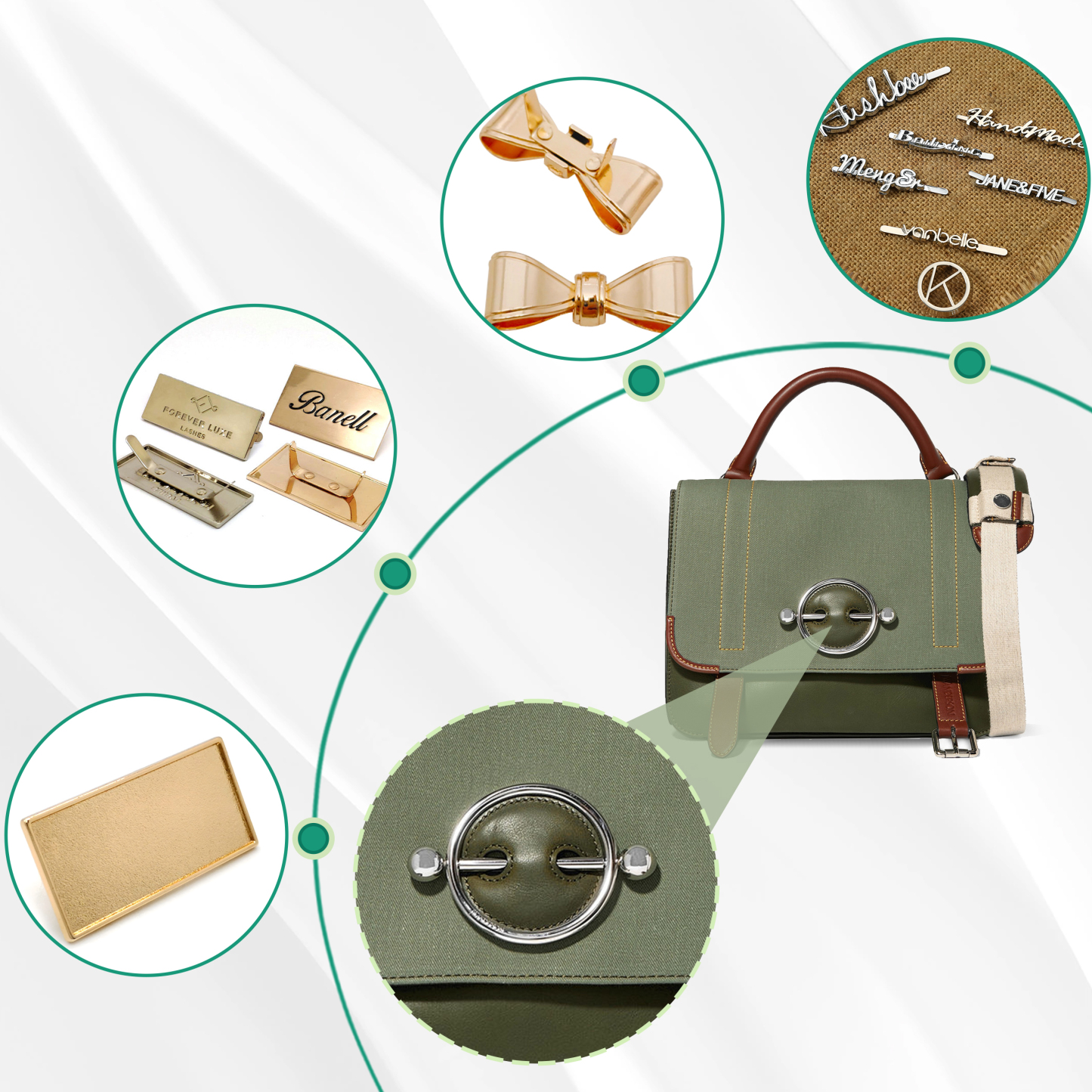 Metal bag accessories decoration parts for bag making hardware
