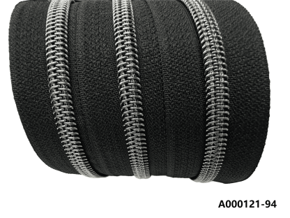 High Quality Nylon 5# plating color zipper in roll for shoes boots