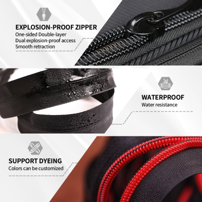 Factory Price Long Chain Nylon Anti-theft Zipper for Luggage customized safe Explosion-proof and vandalism double-layer zipper