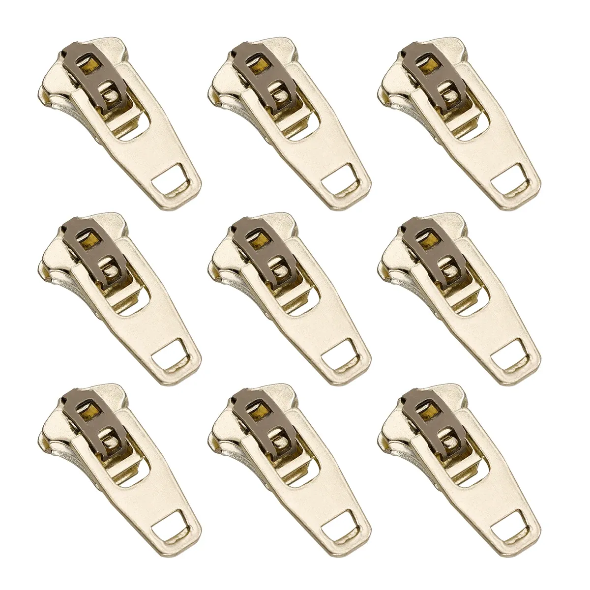 zipper heads brass customized brass zipper pull For Jeans Auto Lock YG Metal Slider Body brass nickel color heads