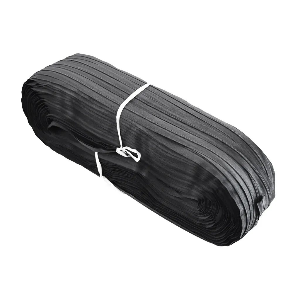 Low Price Black 5# 2.2kg /200 Yard Long Chain Nylon Zipper Rolls India