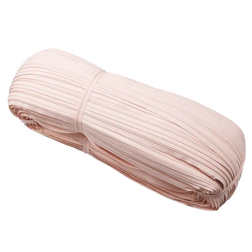 Customized Color Size Reverse Invisible Long Chain Zipper Rolls Lace Woven Cotton Tape For Dress Pants Throw Pillow High Quality