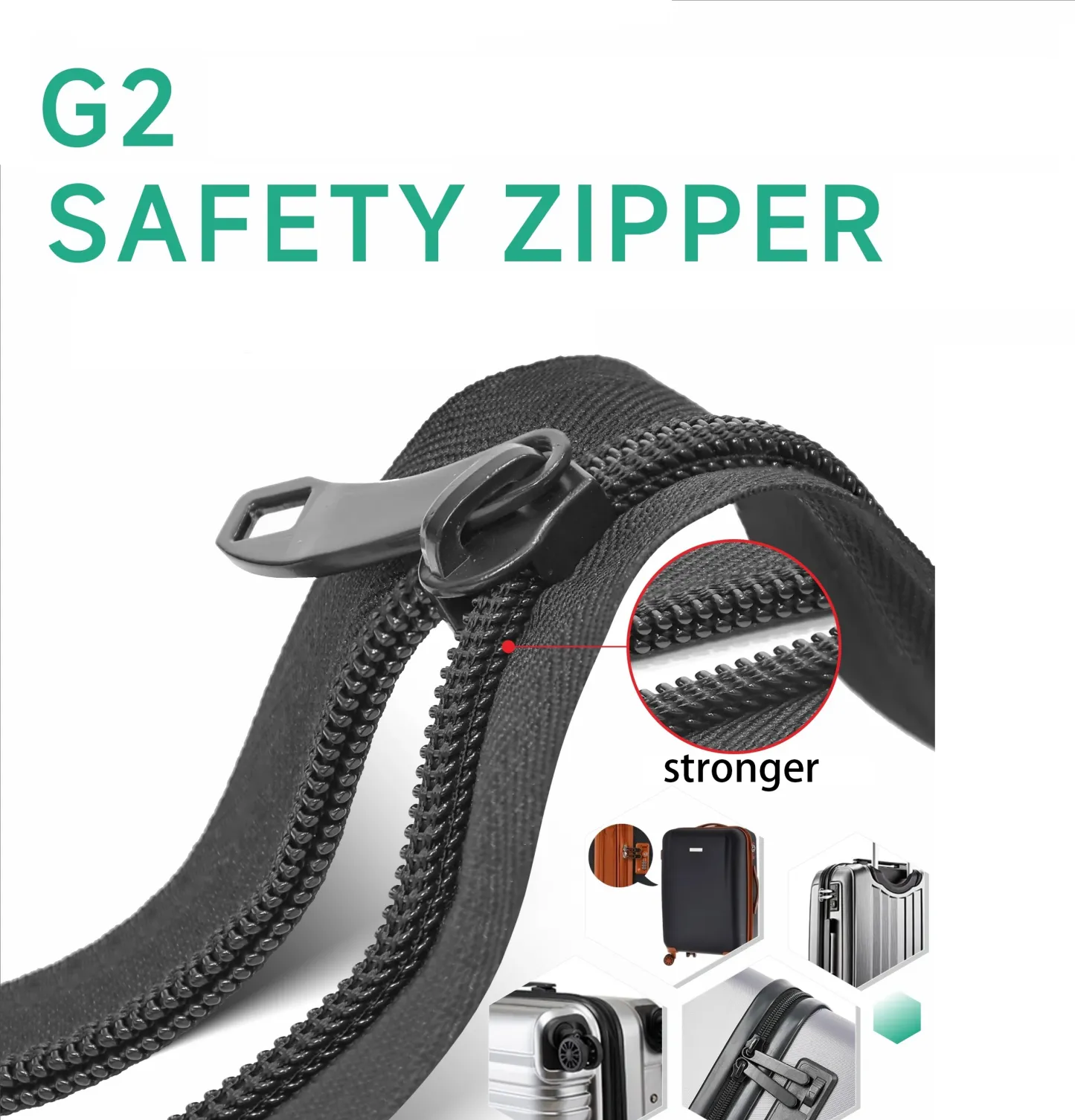 Explosion-Proof Zipper Rolls For High-Grade Luggage Double Chain Teeth New Style Safety Anti Theft Zips Two Layer Non-Breakable