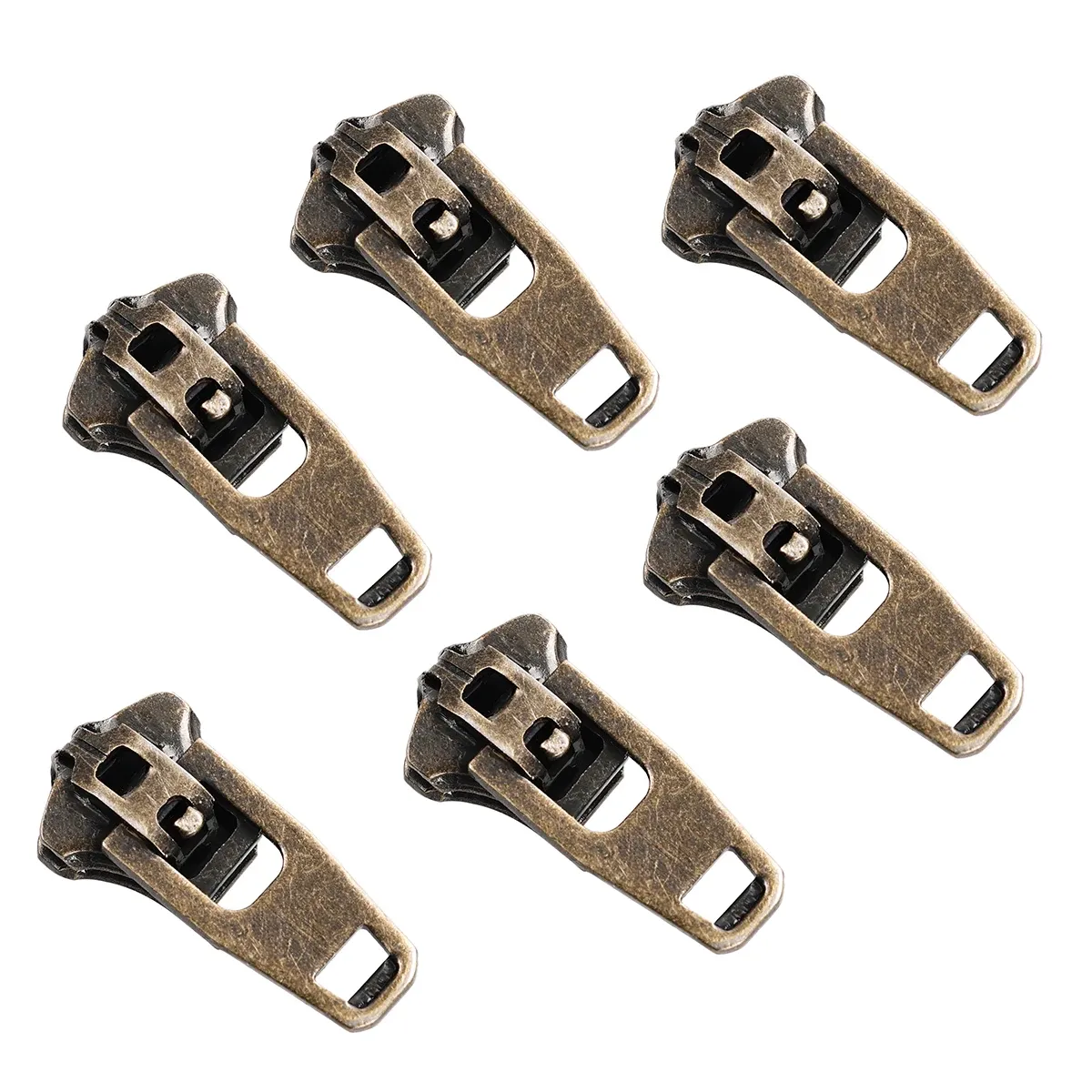 zipper heads brass customized brass zipper pull For Jeans Auto Lock YG Metal Slider Body brass nickel color heads
