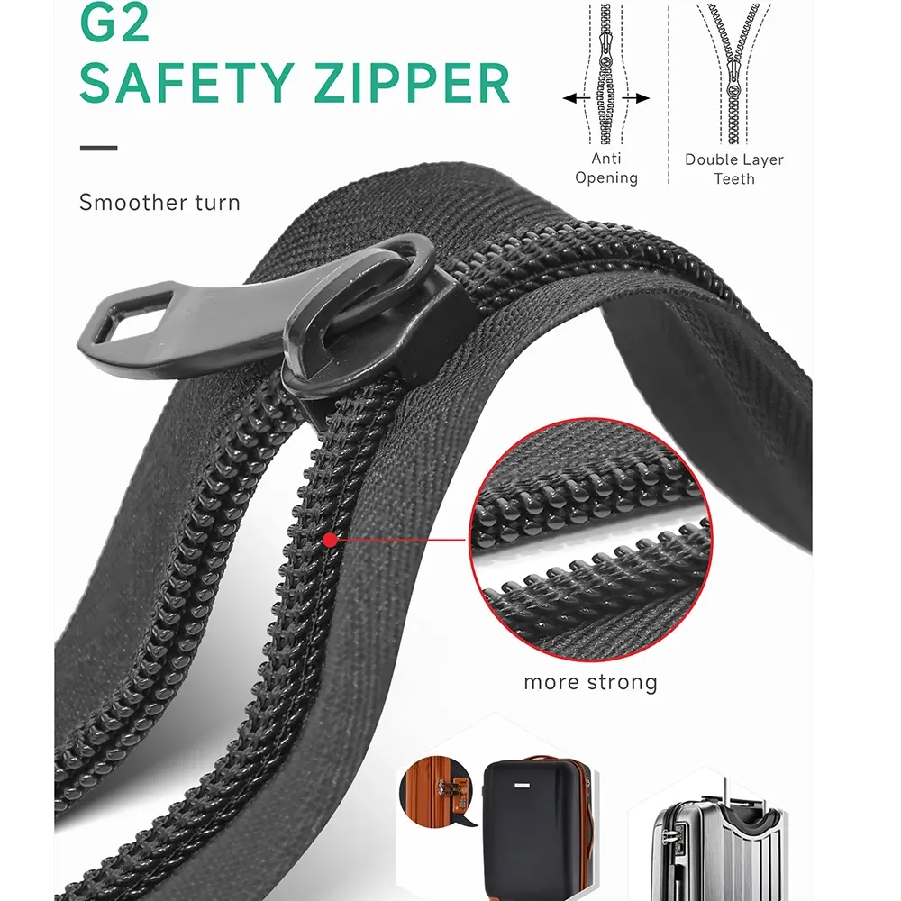two layer Non-Breakable Explosion-Proof Zipper roll for High-Grade Luggage Double Chain Teeth new style safety Anti theft zipper