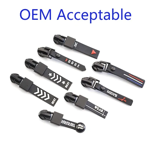 Professional Zipper Factory Slider Wholesale PVC Zipper Metal Auto-lock Slider With Fancy Puller Custom Plastic Slider