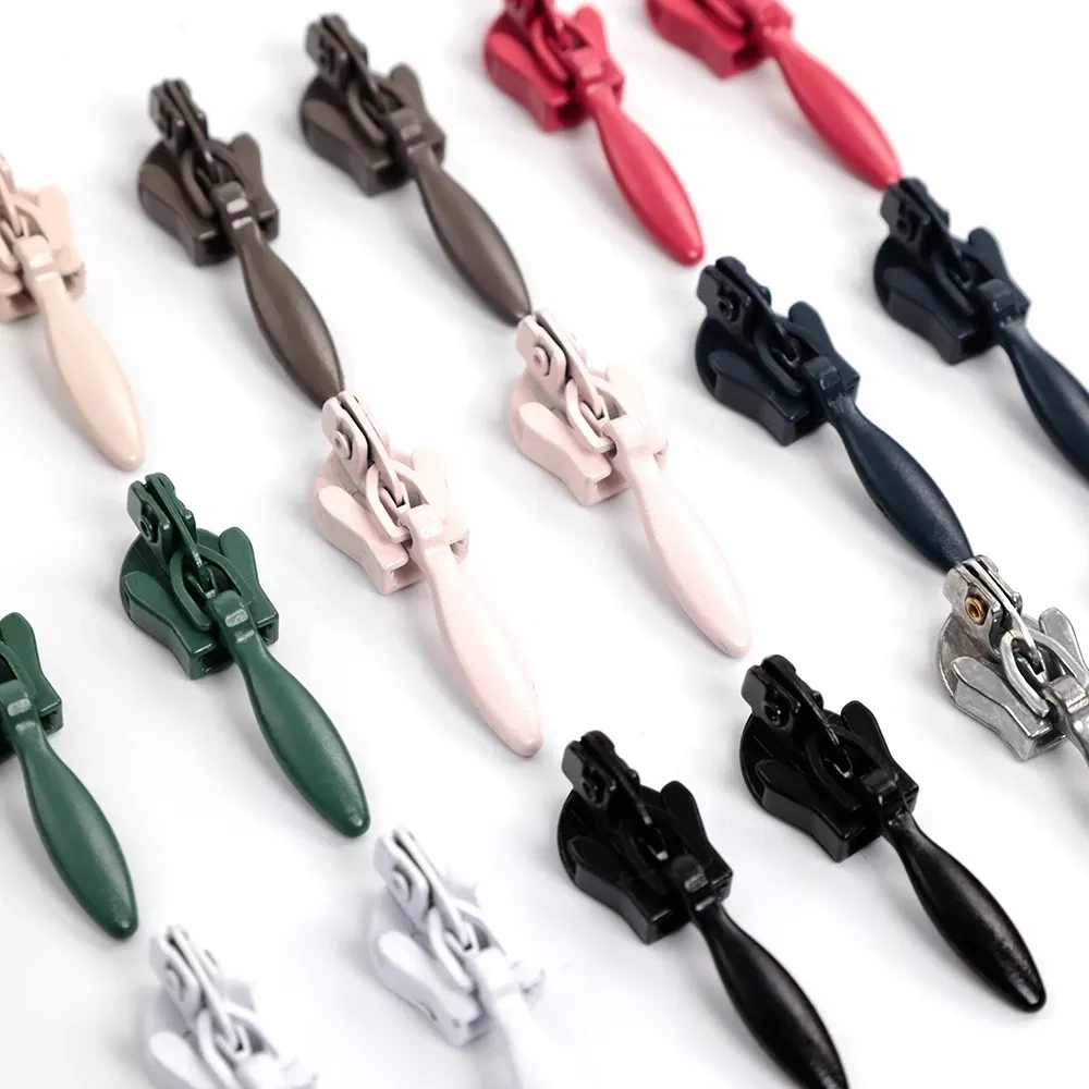 Deslizador invisible Zipper Pull White Auto Lock Slider Heads For Dress Skirt Custom Logo Sliders Size 5 invisible Zip Head