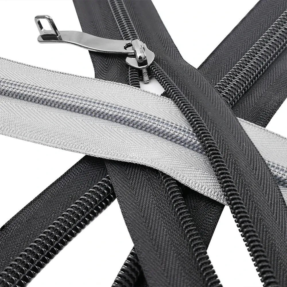 New Style Safety Anti Theft Non-Breakable Explosion-Proof Zipper Roll For High-Grade Luggage Double Chain Teeth Two Layer Zips
