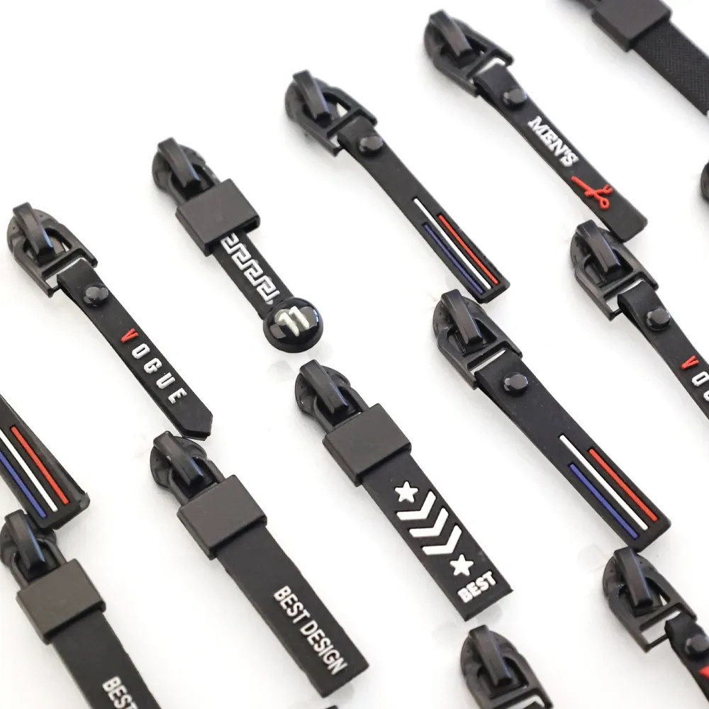 Professional Zipper Factory Slider Wholesale PVC Zipper Metal Auto-lock Slider With Fancy Puller Custom Plastic Slider