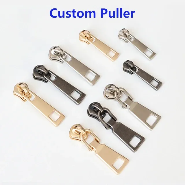 Custom Zipper Heads Size 5 Zipper Pull Colorful Movable Plating Zinc Alloy Slider For Bag Custom Logo Train Head Slider