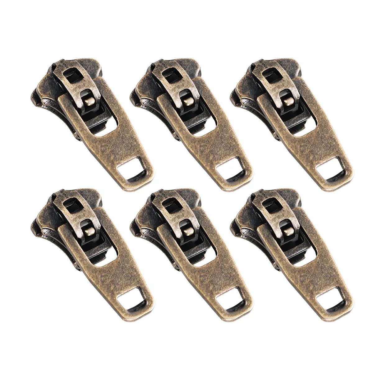 zipper heads brass customized brass zipper pull For Jeans Auto Lock YG Metal Slider Body brass nickel color heads