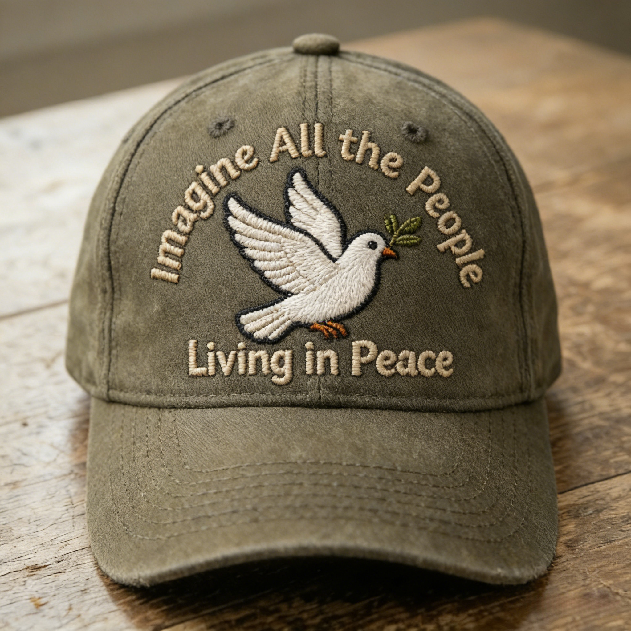 "Imagine All the People Living in Peace" Embroidered Baseball Cap