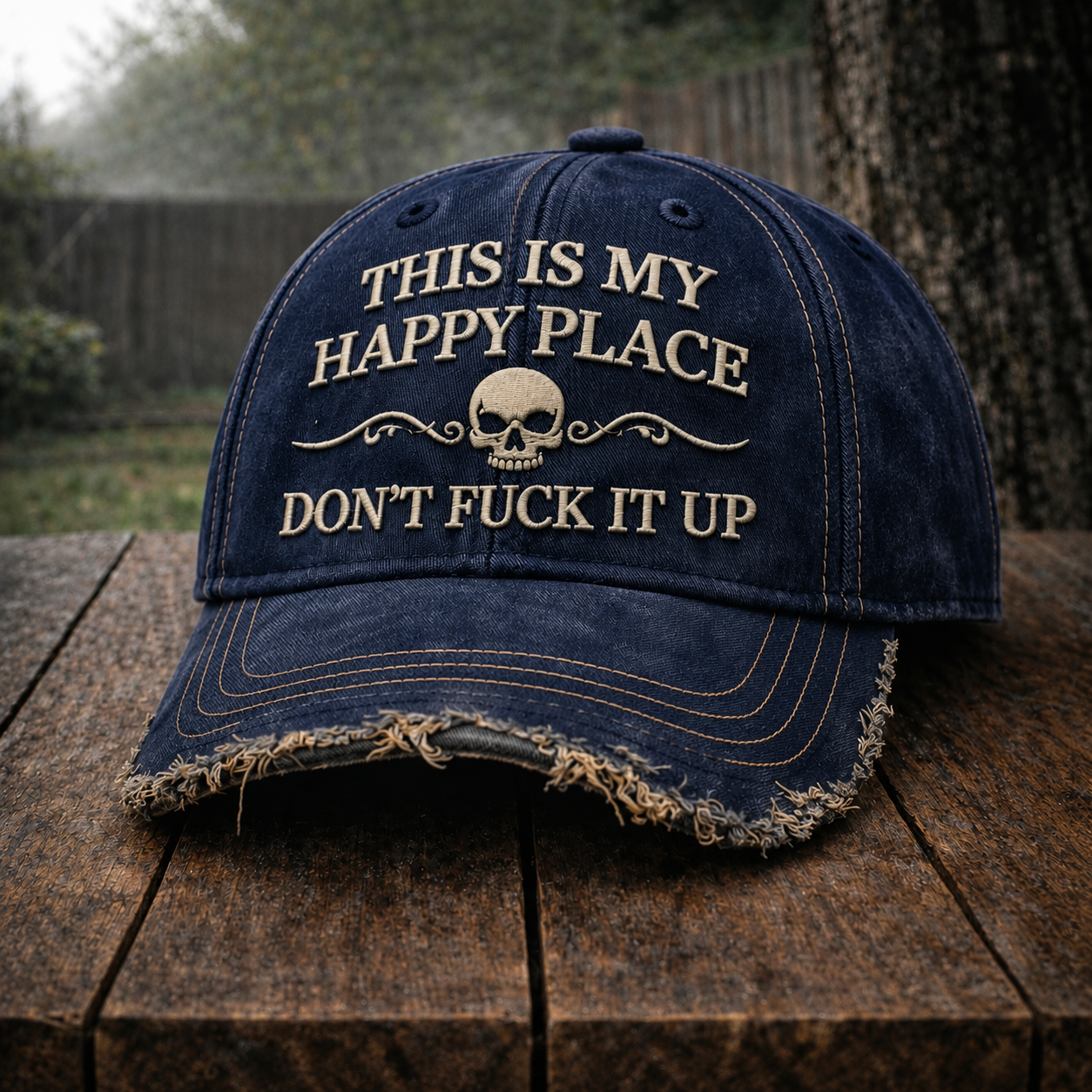 💀🔧"This Is My Happy Place" Embroidered Hat