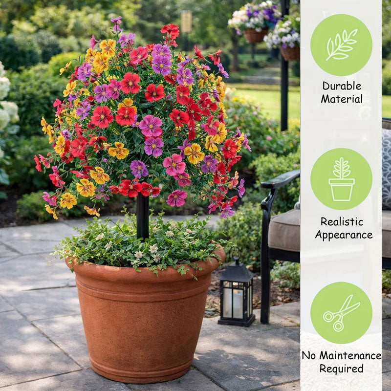 Artificial Eucalyptus and Violet Ground-Insert Floral Decoration