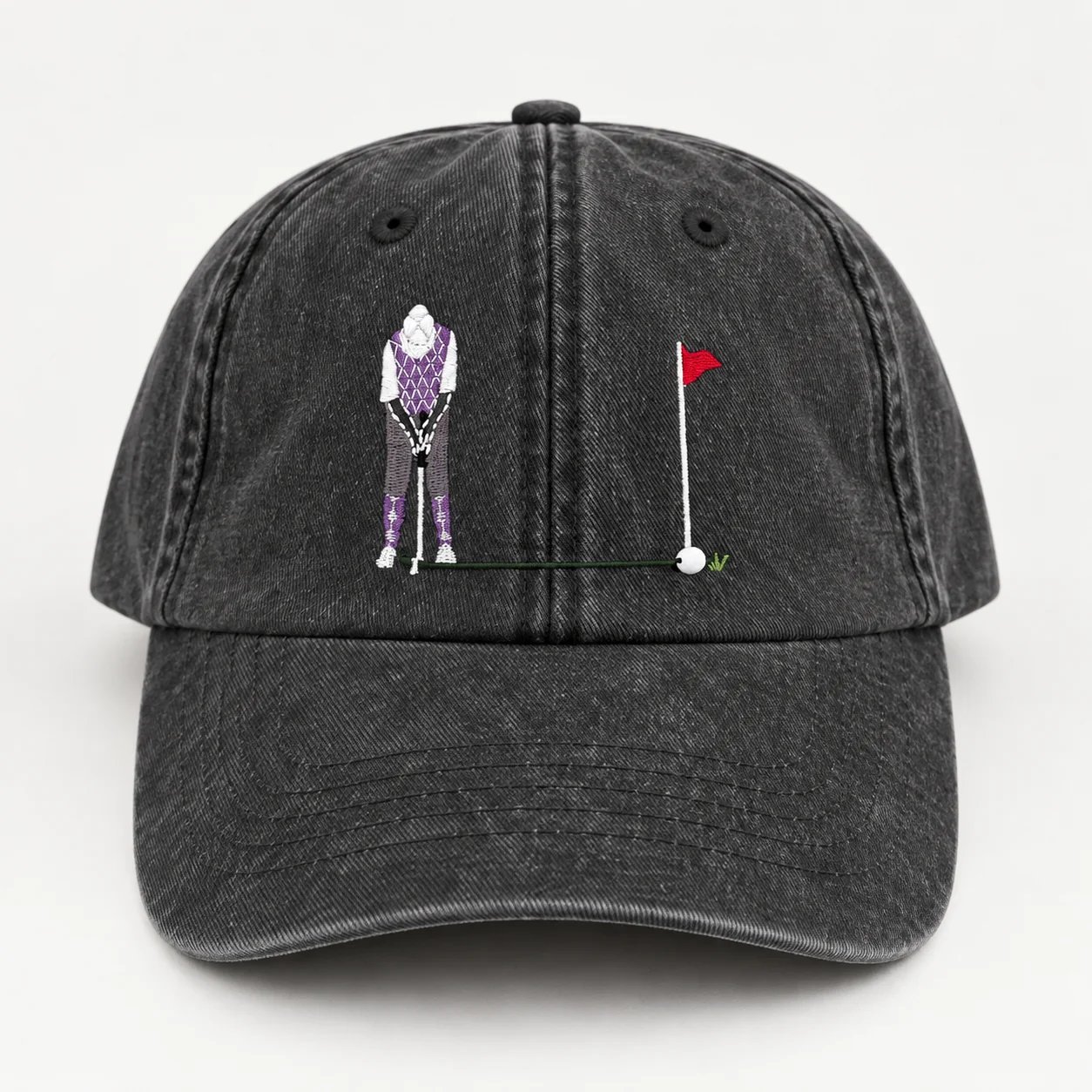 ⛳ Putt It In! Interactive Golf Cap – Vintage Washed Moving Ball Hat