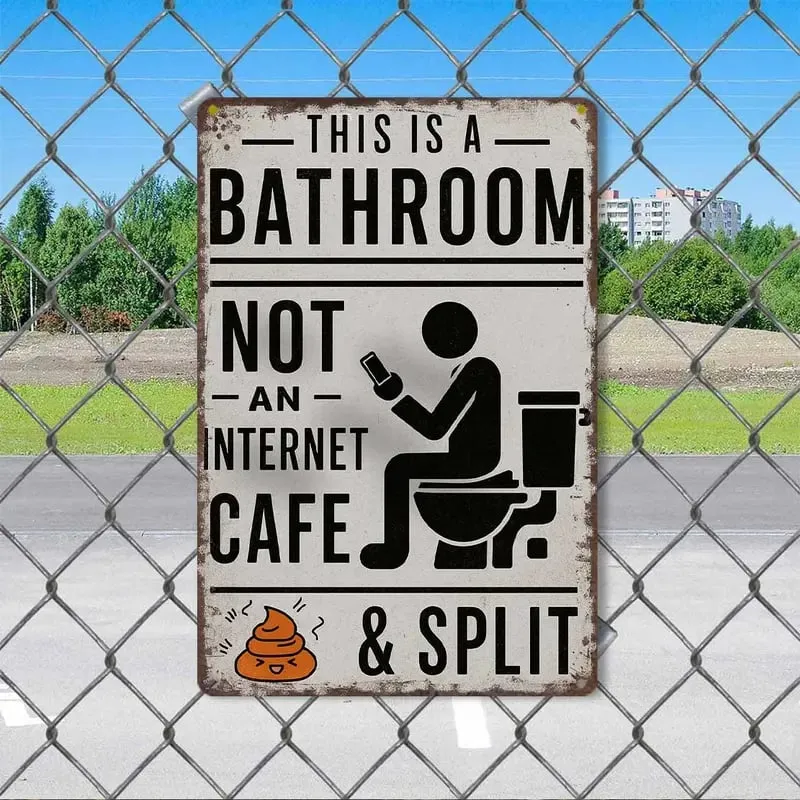 🎁Funny Bathroom Wall Decor Metal Sign Vintage This Is A Bathroom Not An Internet Cafe