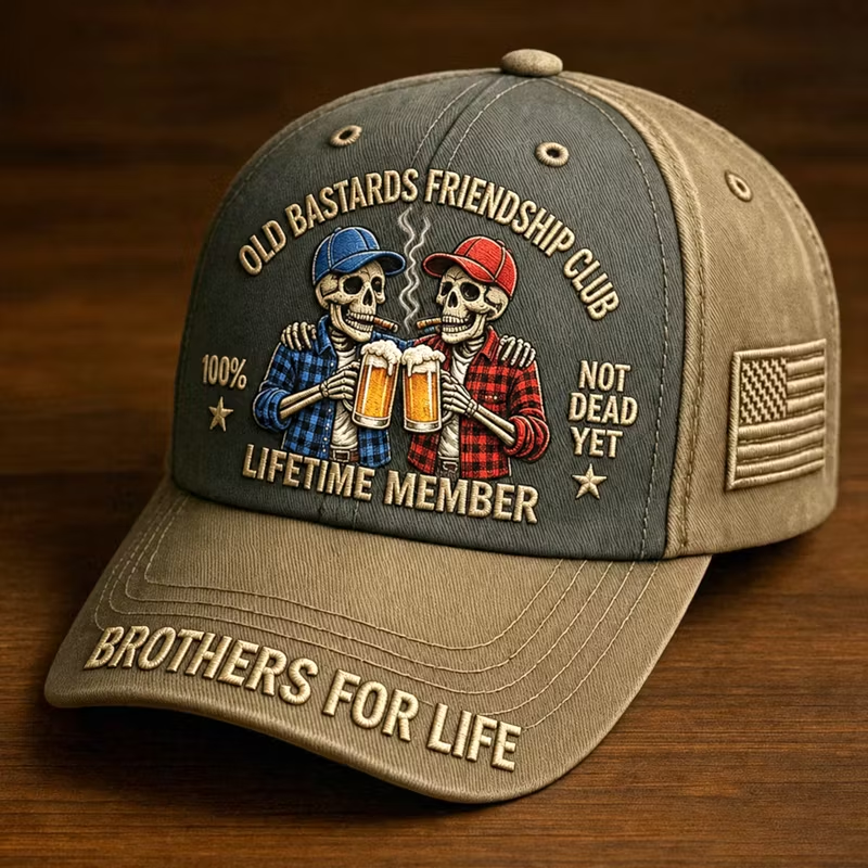 Retro Old Friendship Art Printed Casual Baseball Cap