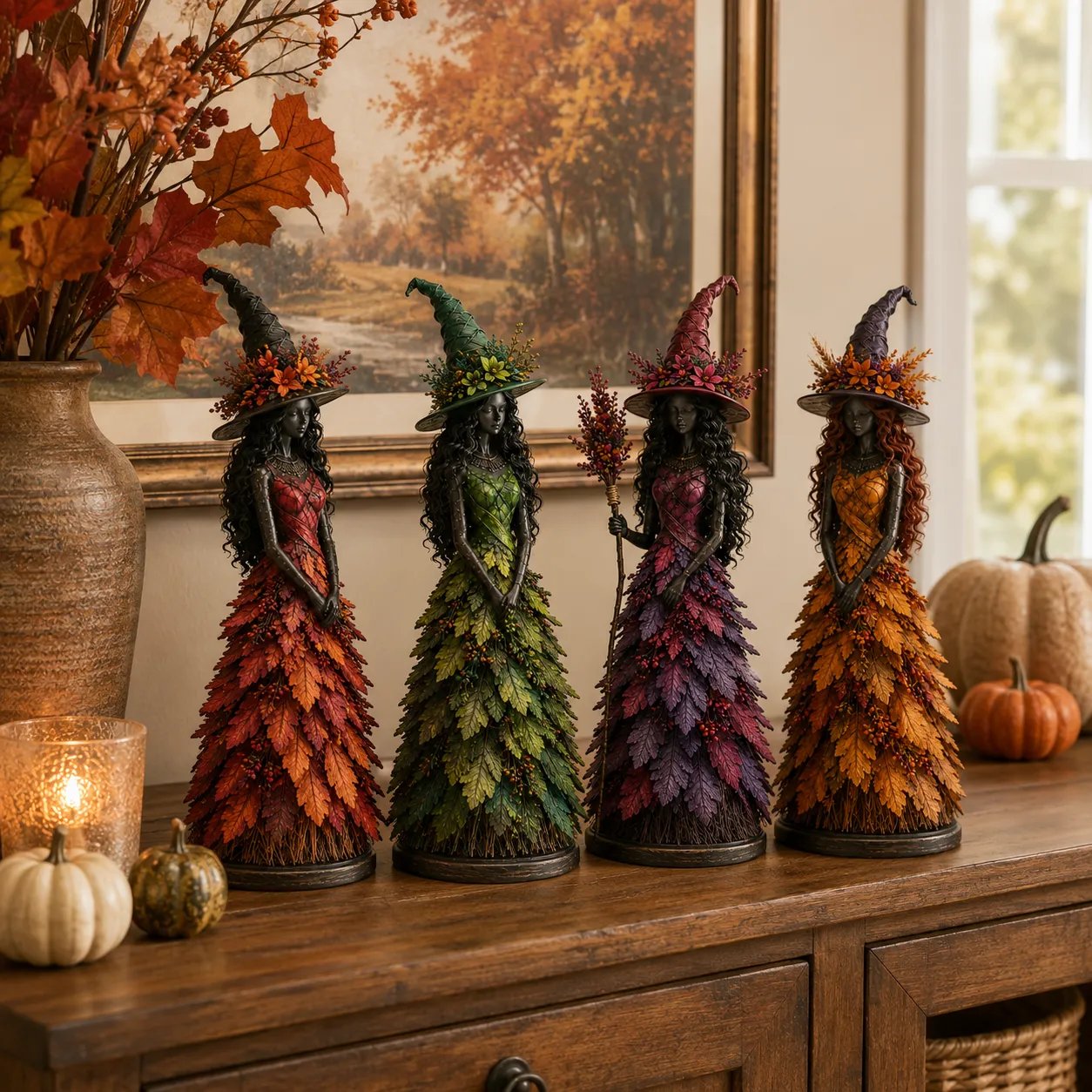 🧙 Enchanted Autumn Witch Figurine