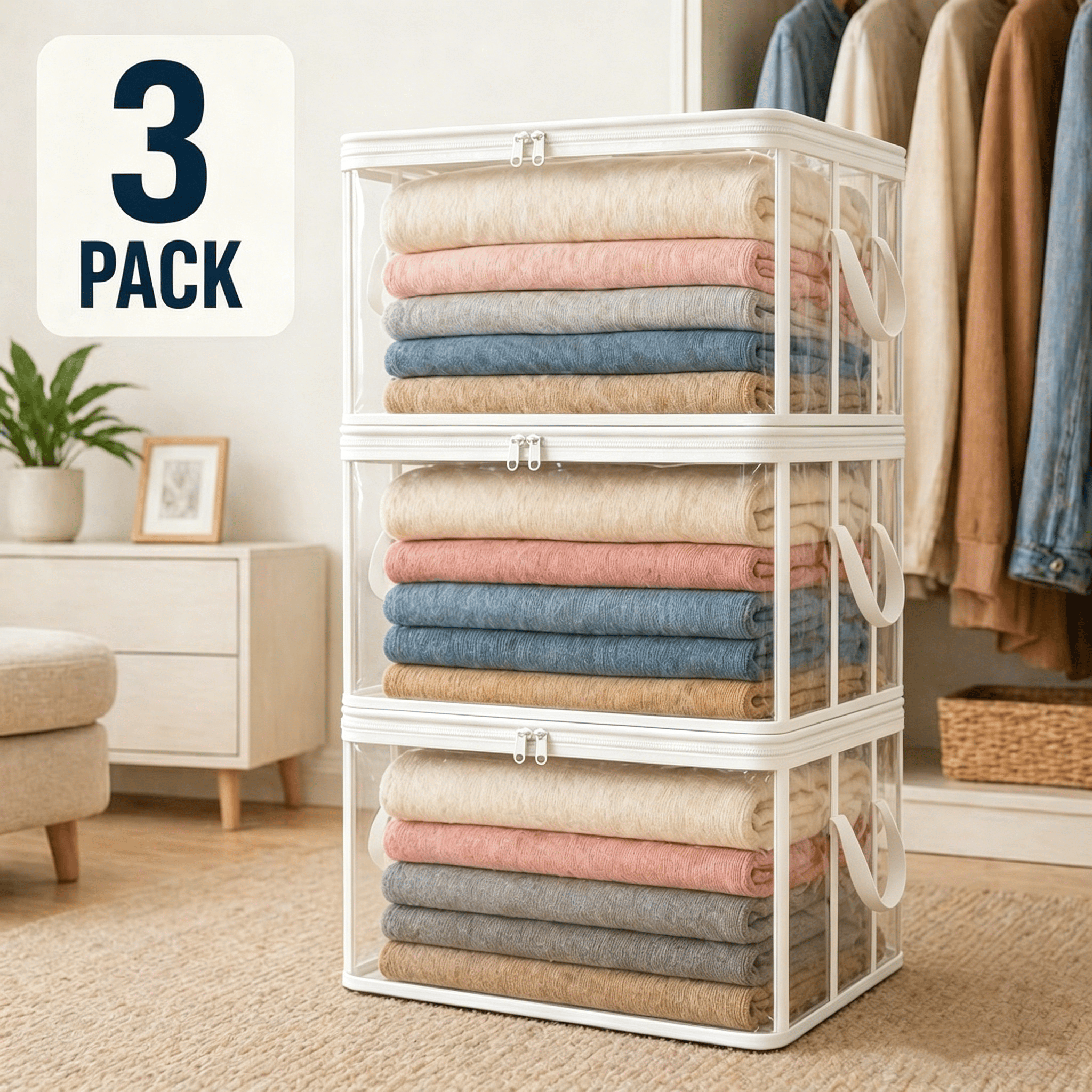 🎁 Mother's Day Sale 49% OFF📦Large Heavy-Duty Thick Plastic Clear Storage Bag for Clothes, Moving & Storage
