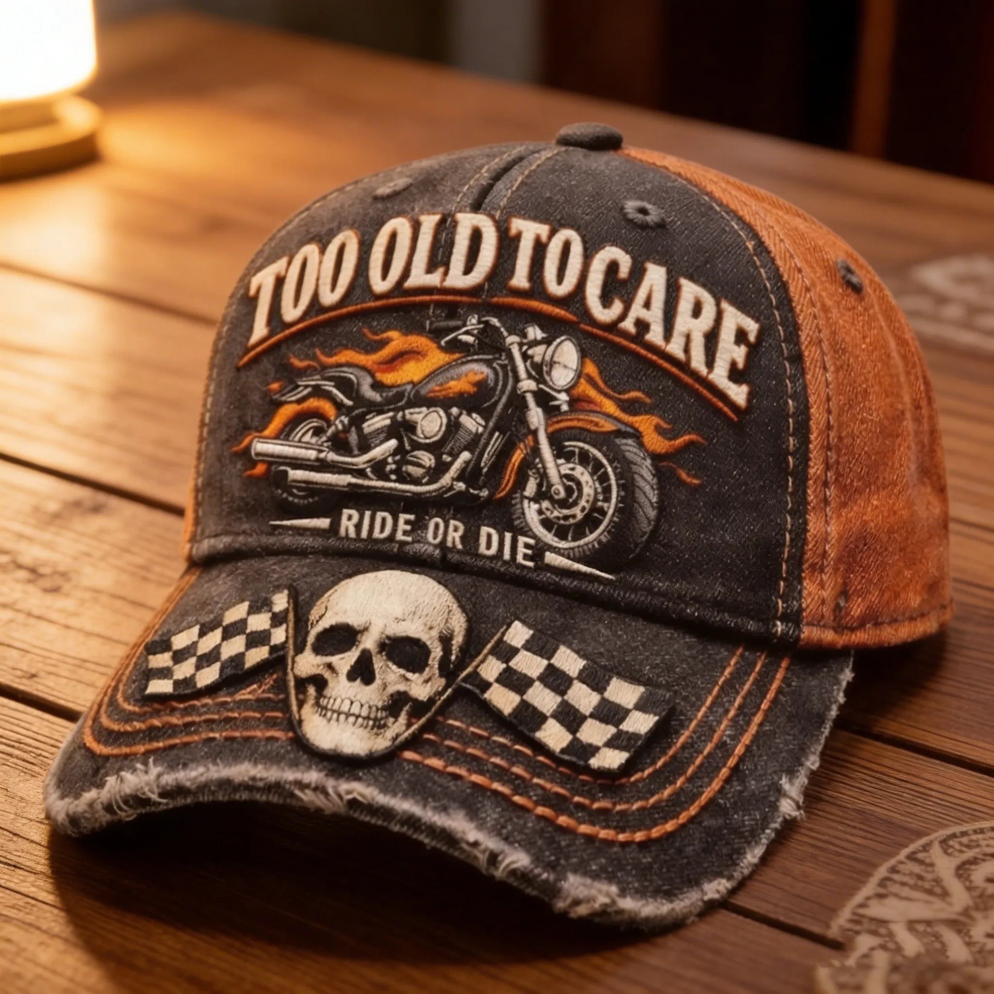 🔥TOO OLD TO CARE · RIDE OR DIE CAP