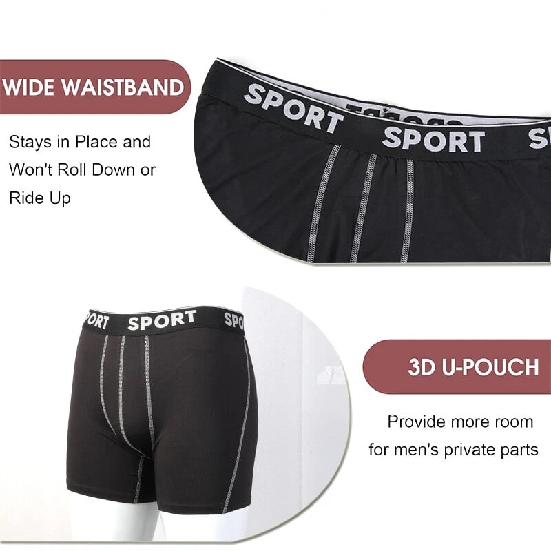 5 Pack Men's Letter Tape Boxer Brief, Casual Comfy Breathable Underwear for Daily Wear