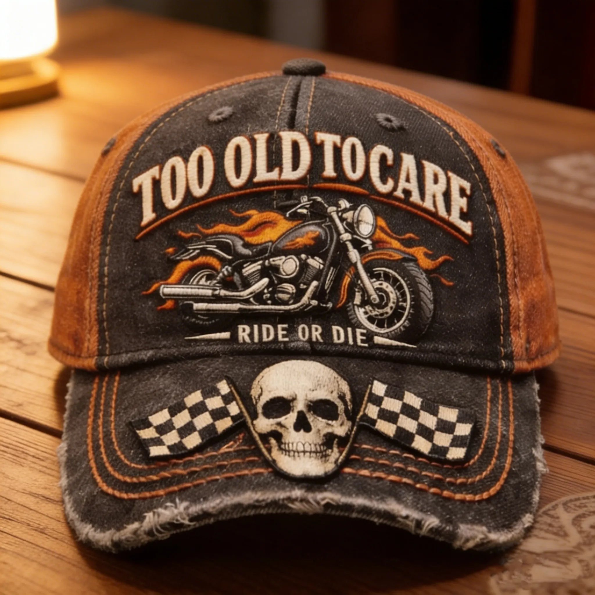 🔥TOO OLD TO CARE · RIDE OR DIE CAP