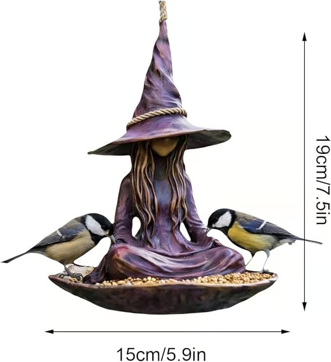 🧙‍♀️Meditating Witch Garden Bird Feeder