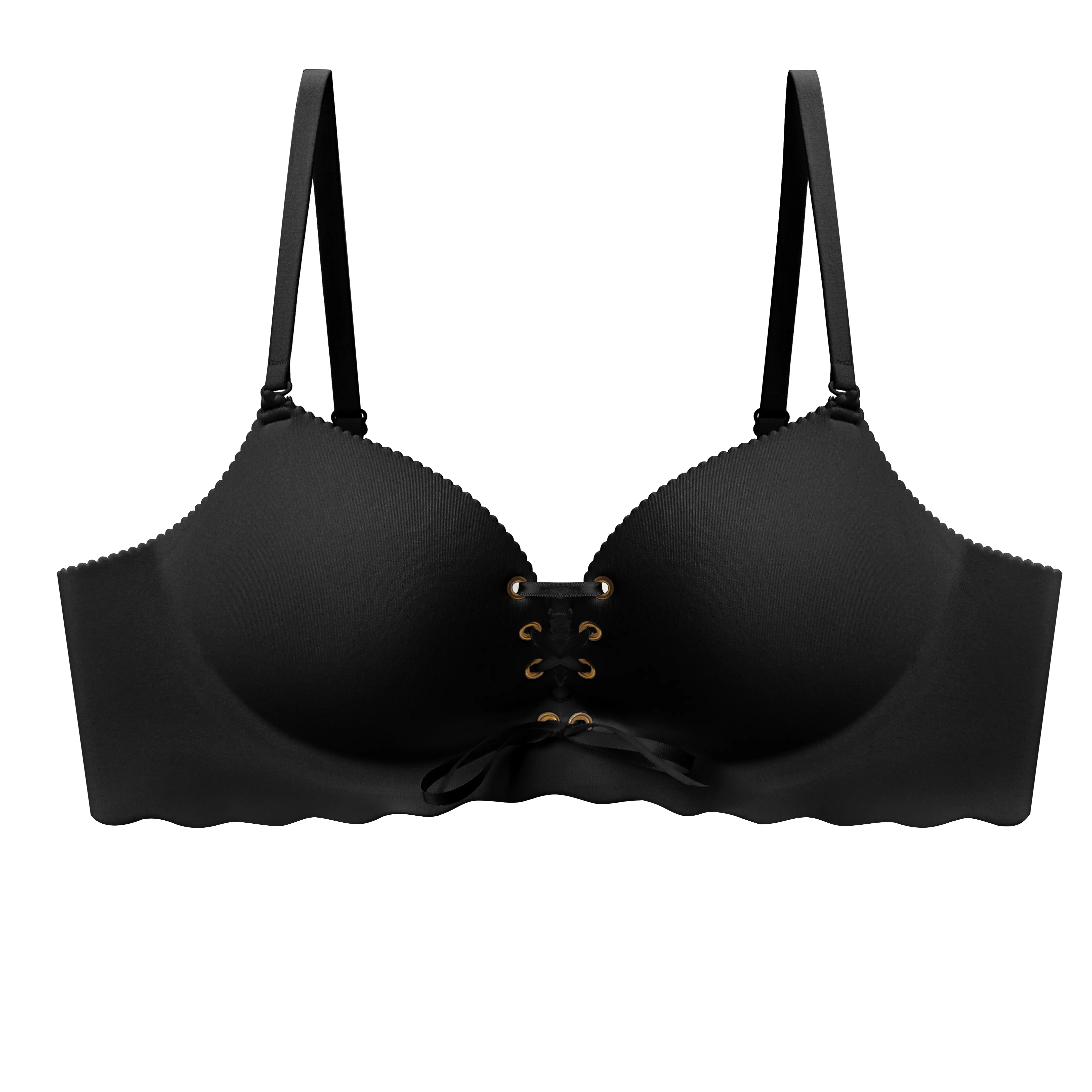 Women's Drawstring Push Up Bra | Instant Cleavage & Anti-Sagging | Add 2 Cups Padded Wireless Strapless Bras Comfort Bra for A B C Cups Womenswear Minimalist Pink