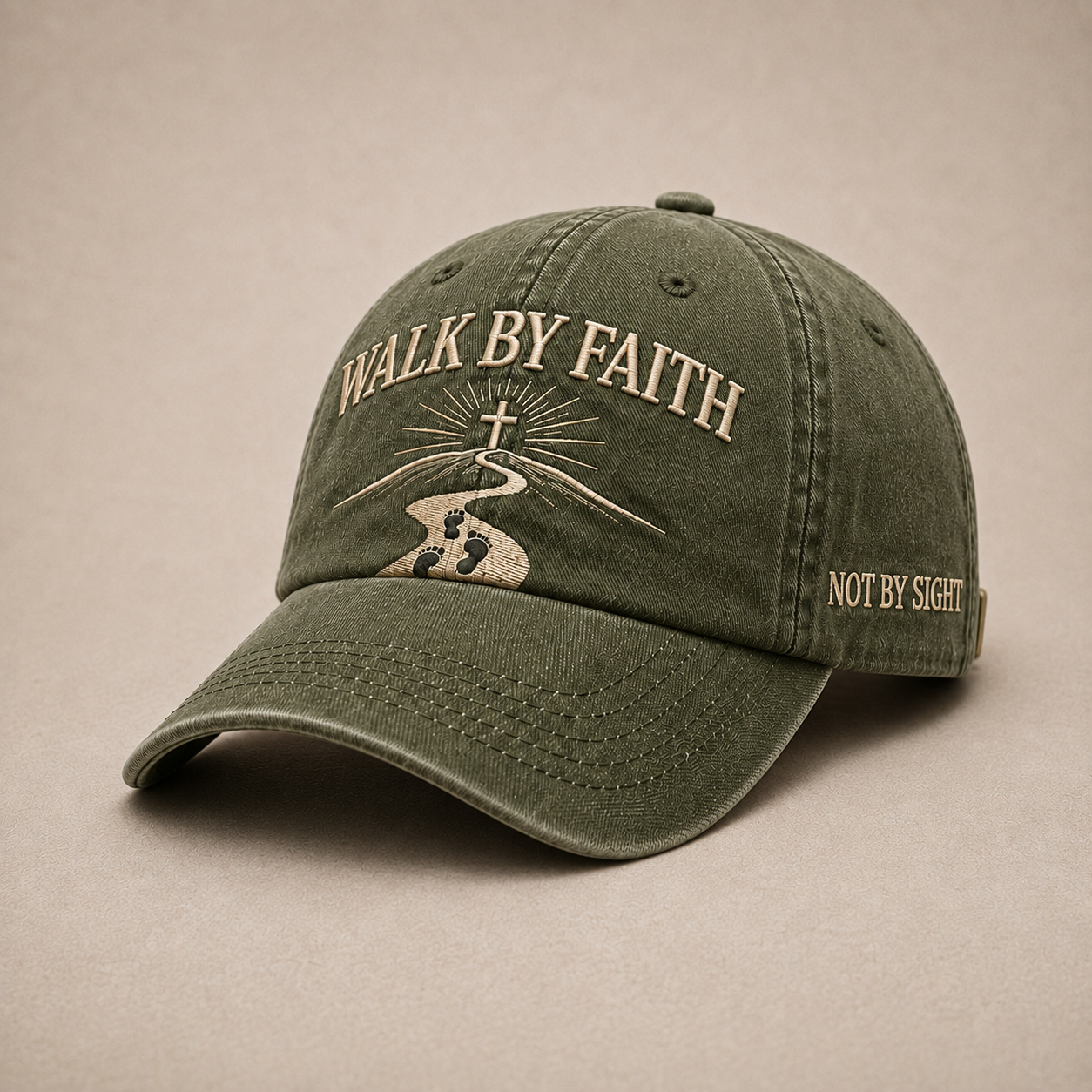 WALK BY FAITH Vintage Christian Embroidered Cap