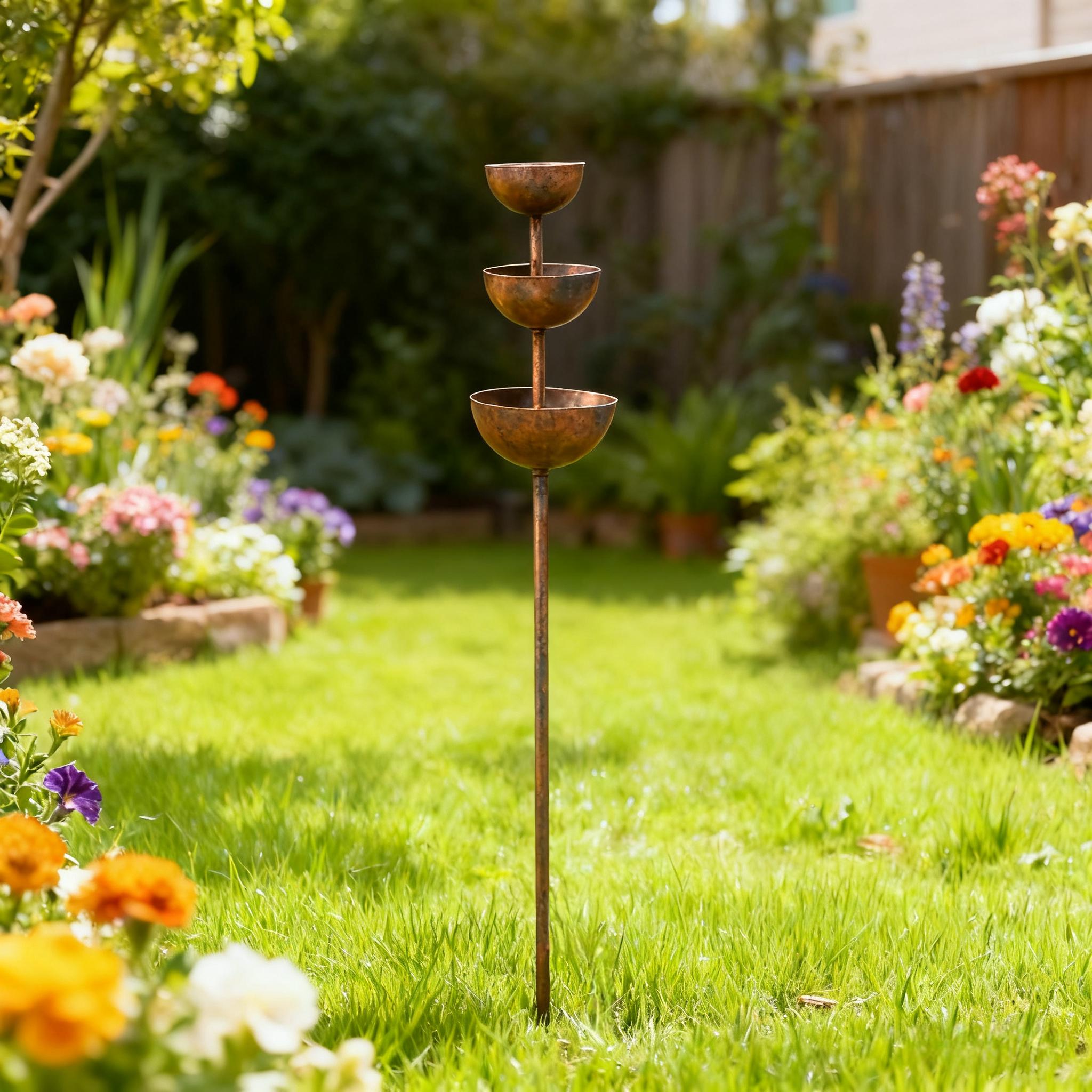🌧️ Rain Catcher - Plant Support 🐦Metal Garden Ornament