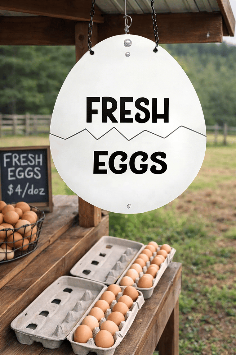 🥚Farm Fresh Eggs Metal Sign - Rustic Farmhouse Decor for Coop & Market🏠🐔