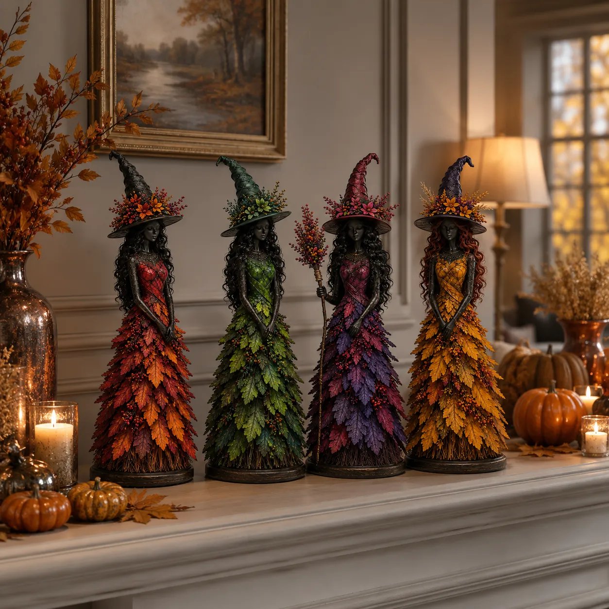 🧙 Enchanted Autumn Witch Figurine