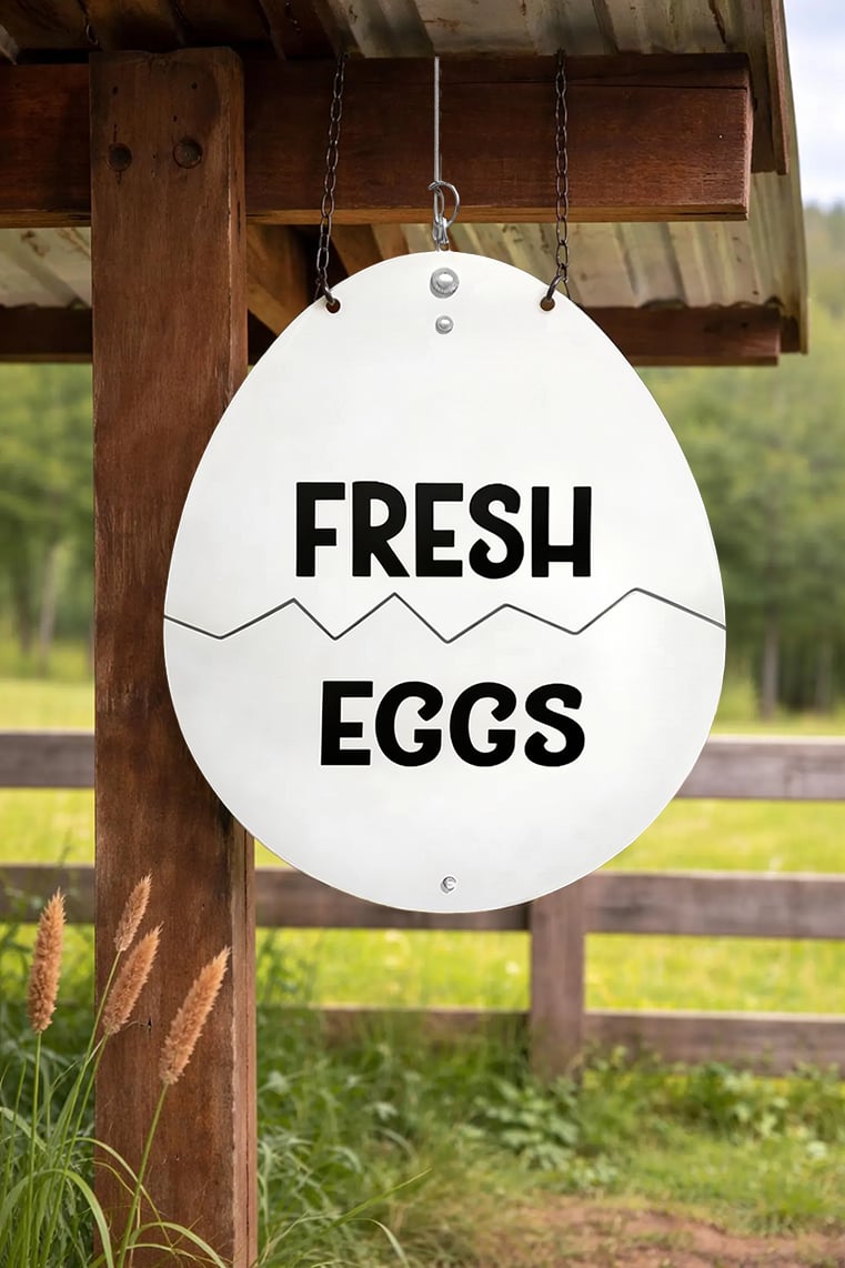 🥚Farm Fresh Eggs Metal Sign - Rustic Farmhouse Decor for Coop & Market🏠🐔