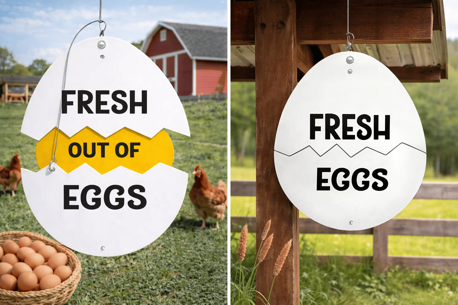 🥚Farm Fresh Eggs Metal Sign - Rustic Farmhouse Decor for Coop & Market🏠🐔