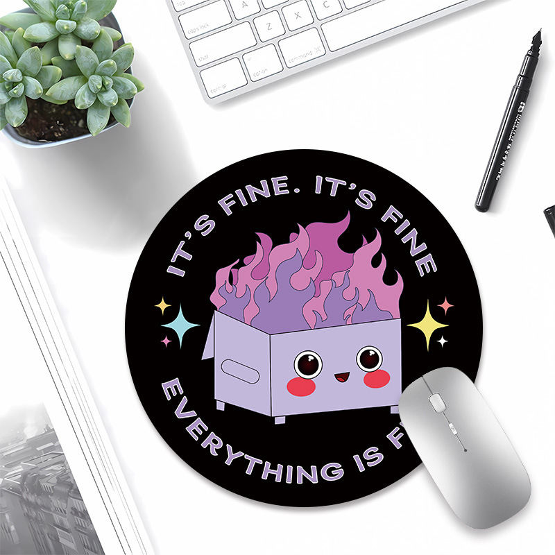 Dumpster on Fire Round Mouse Pad