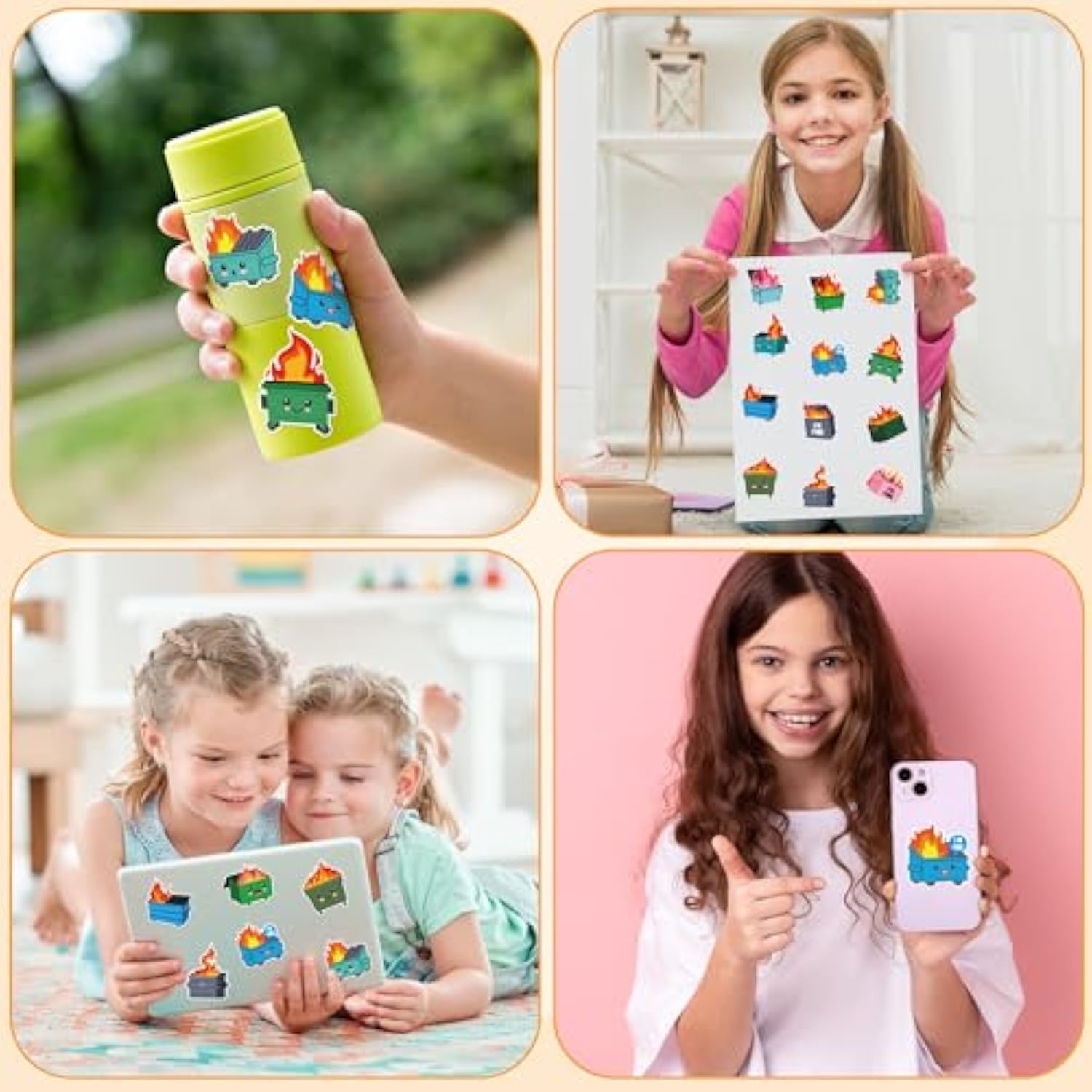 500PCS Dumpster Fire Roll Stickers