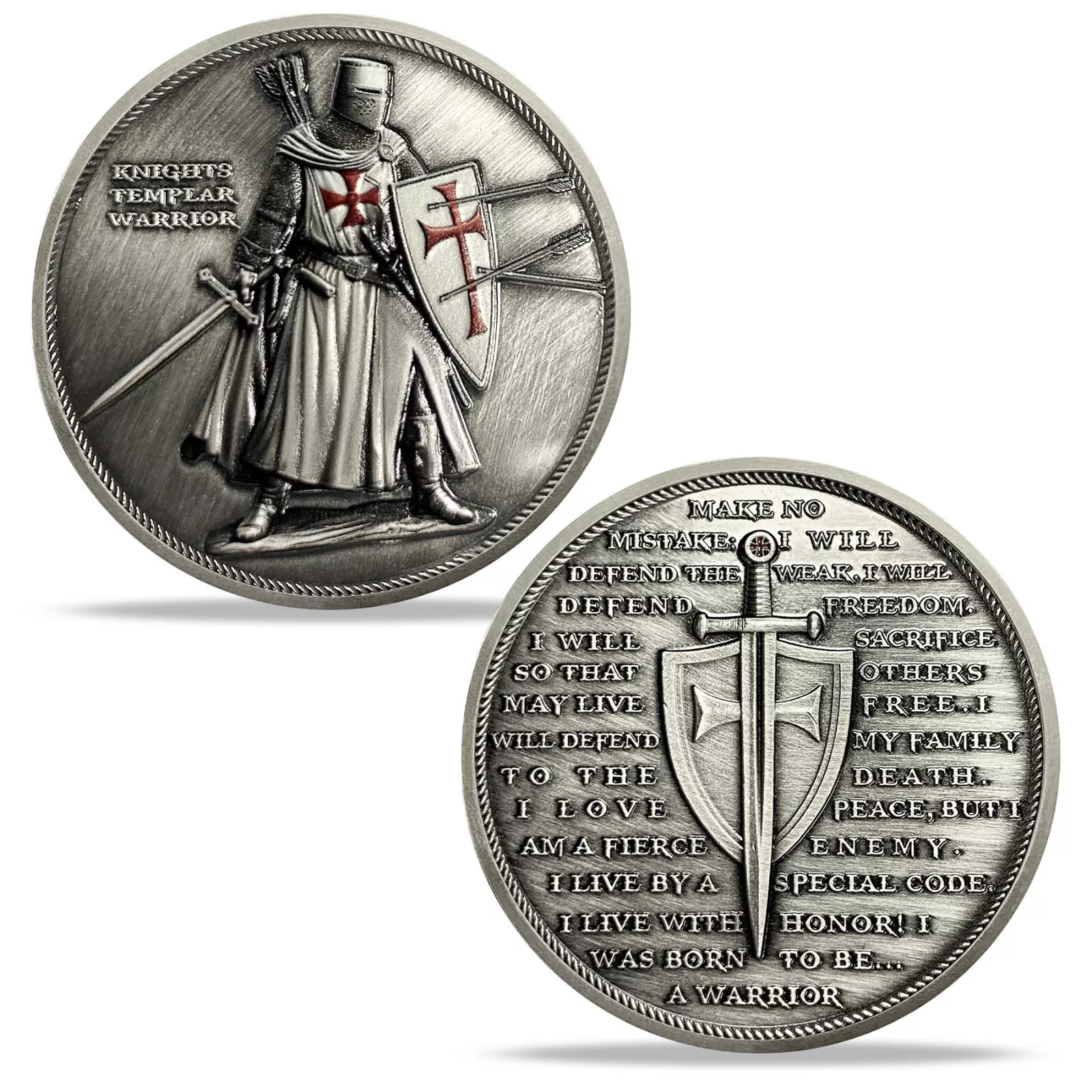 Knights Templar Warrior Challenge Coin Christian Collectible Gift Coins