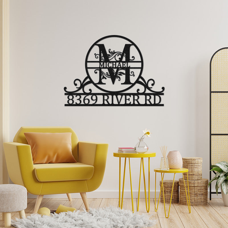 💕Personalized Family Name Monogram Address Metal Sign🎁【Buy 2 Free Shipping】
