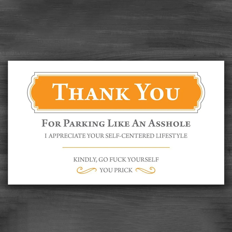 🅿️Learn to Park, Asshole--Hilarious Parking Violation Card for Inconsiderate Drivers 🚗